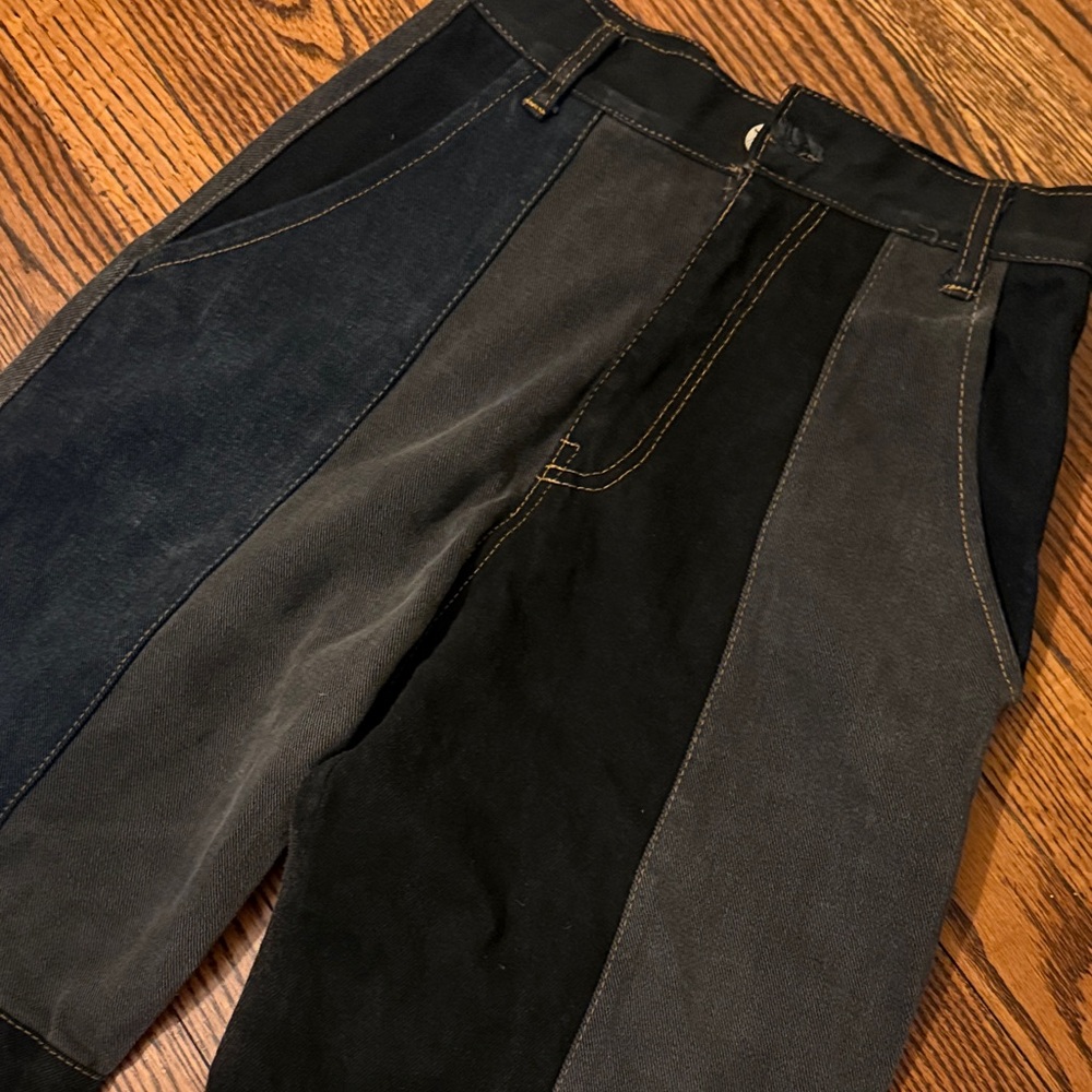 Patchwork Black and Blue jeans - image 2